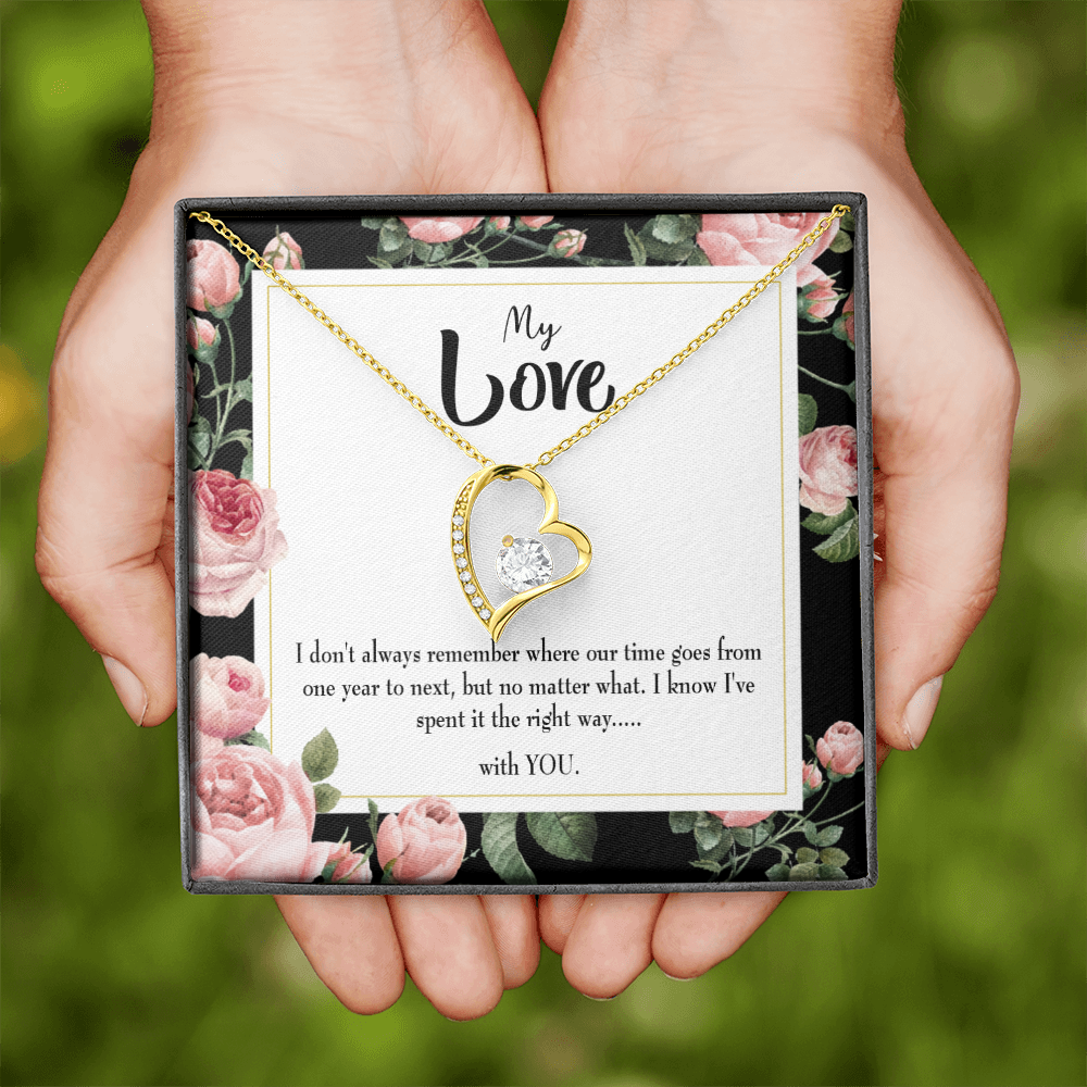 To My Girlfriend With You Forever Necklace w Message Card-Express Your Love Gifts