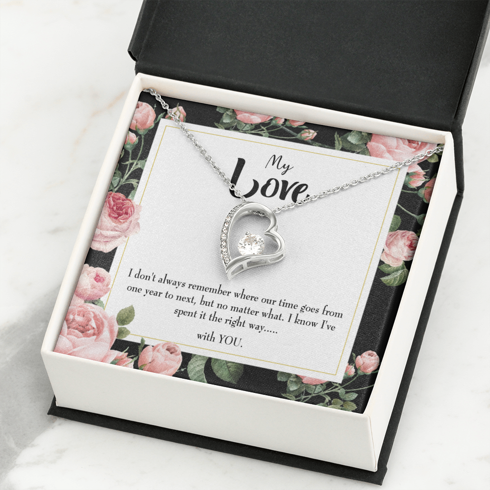 To My Girlfriend With You Forever Necklace w Message Card-Express Your Love Gifts