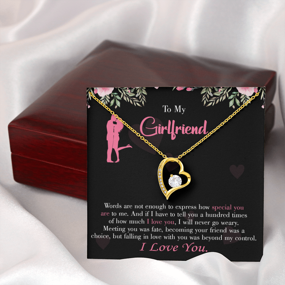 To My Girlfriend Words are Not Enough Forever Necklace w Message Card-Express Your Love Gifts