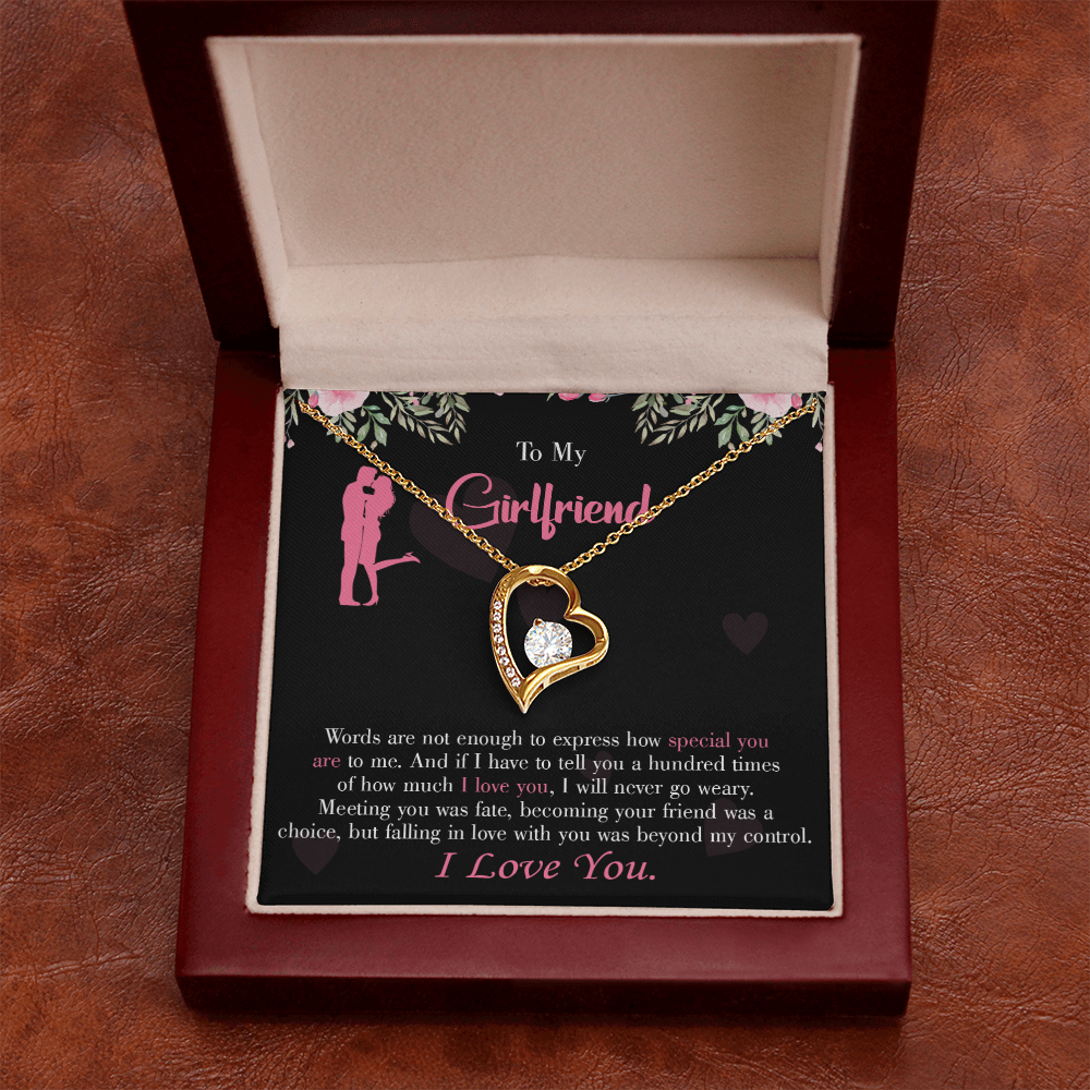 To My Girlfriend Words are Not Enough Forever Necklace w Message Card-Express Your Love Gifts