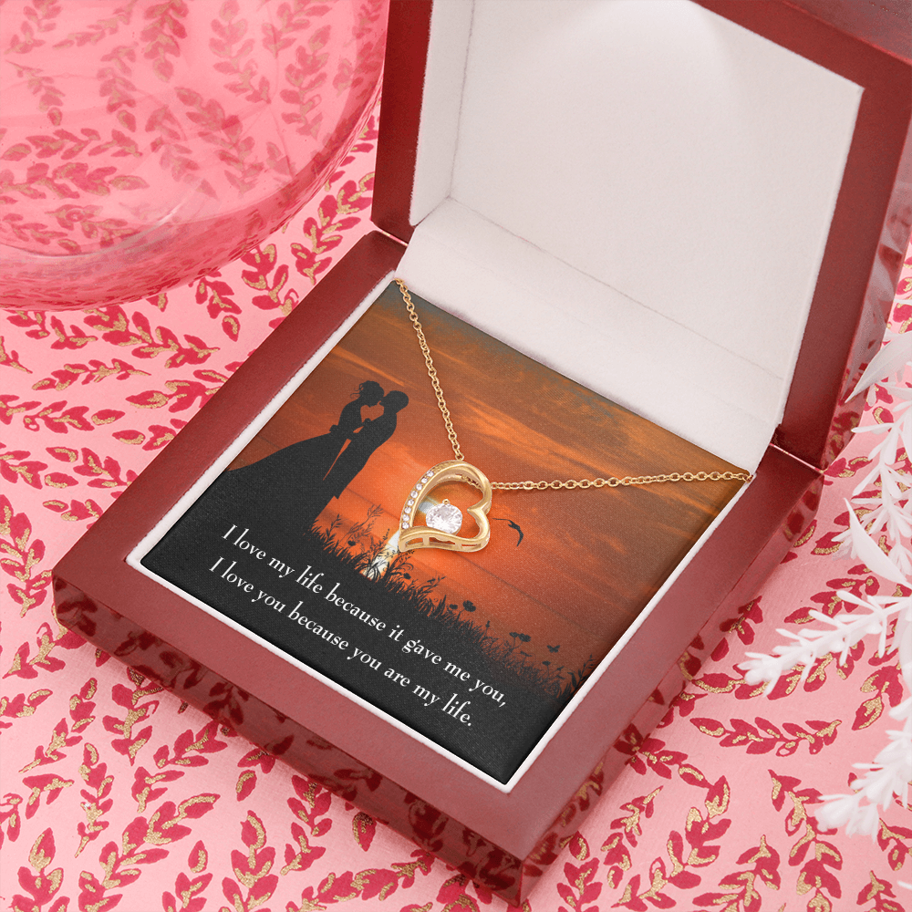 To My Girlfriend You are MY Life Forever Necklace w Message Card-Express Your Love Gifts