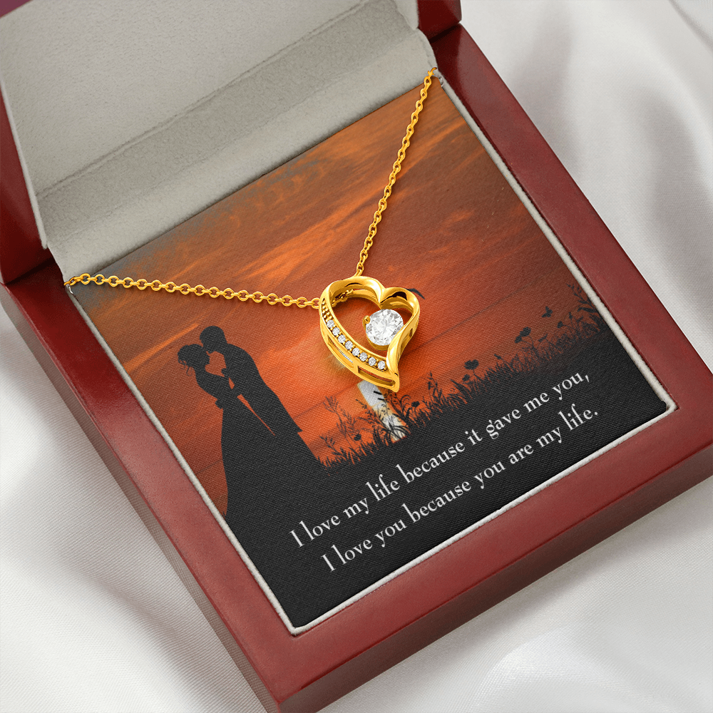 To My Girlfriend You are MY Life Forever Necklace w Message Card-Express Your Love Gifts