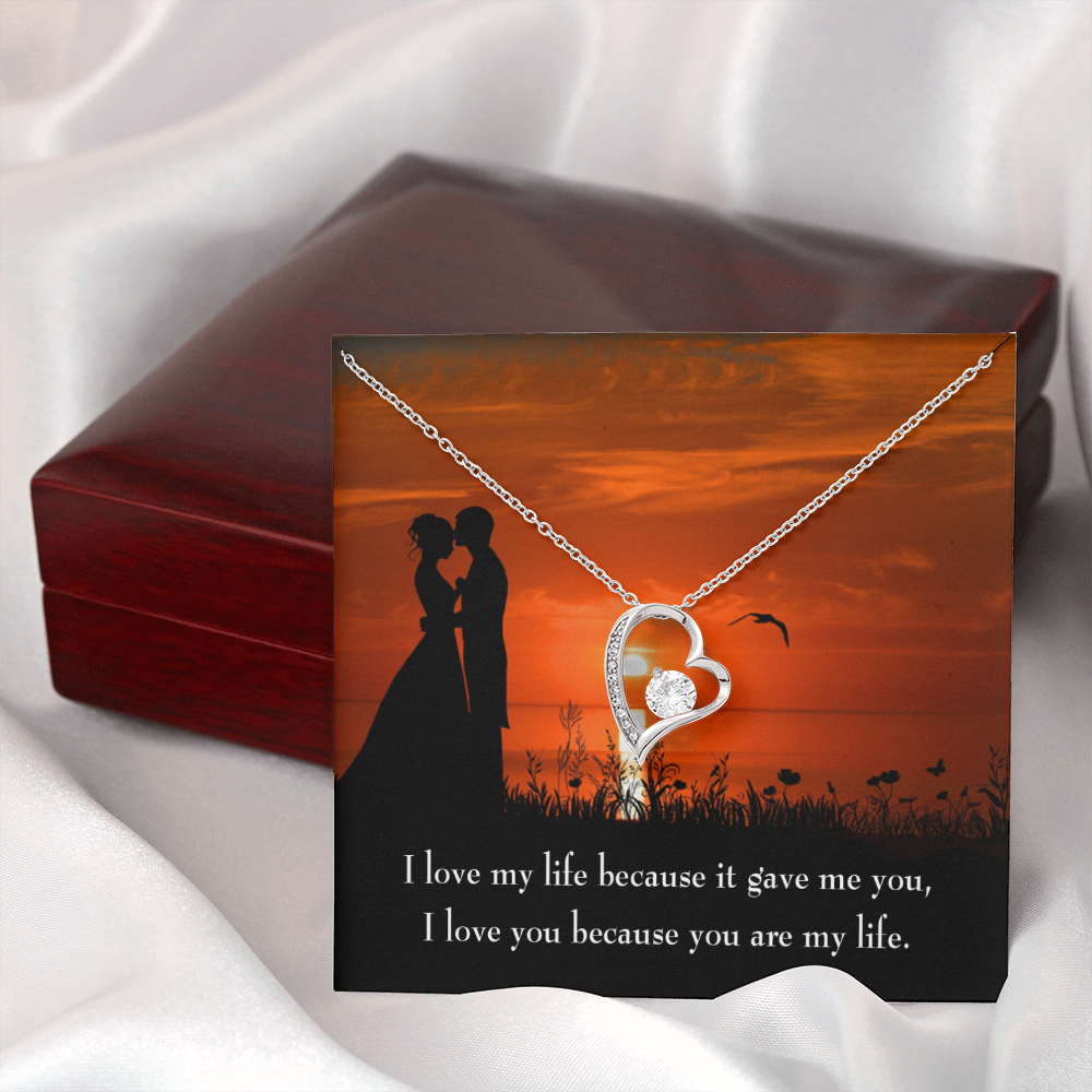 To My Girlfriend You are MY Life Forever Necklace w Message Card-Express Your Love Gifts