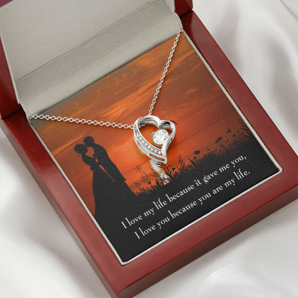 To My Girlfriend You are MY Life Forever Necklace w Message Card-Express Your Love Gifts