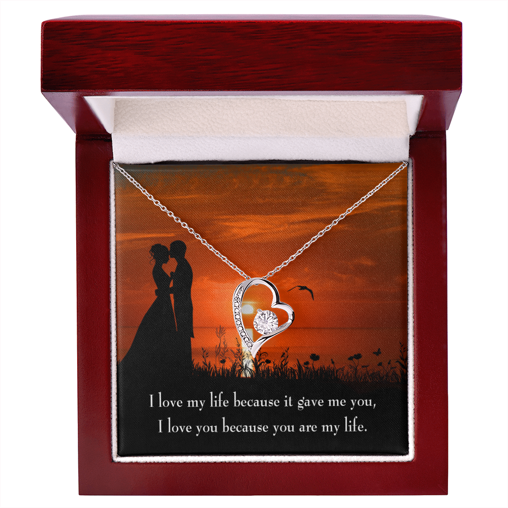 To My Girlfriend You are MY Life Forever Necklace w Message Card-Express Your Love Gifts