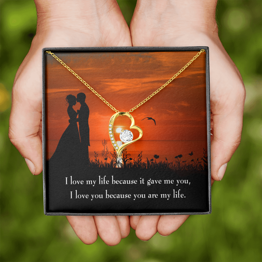 To My Girlfriend You are MY Life Forever Necklace w Message Card-Express Your Love Gifts