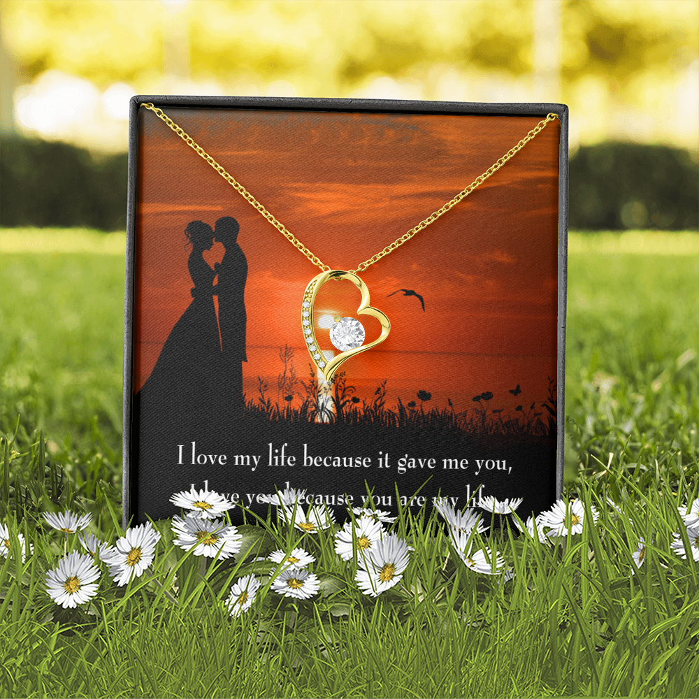 To My Girlfriend You are MY Life Forever Necklace w Message Card-Express Your Love Gifts