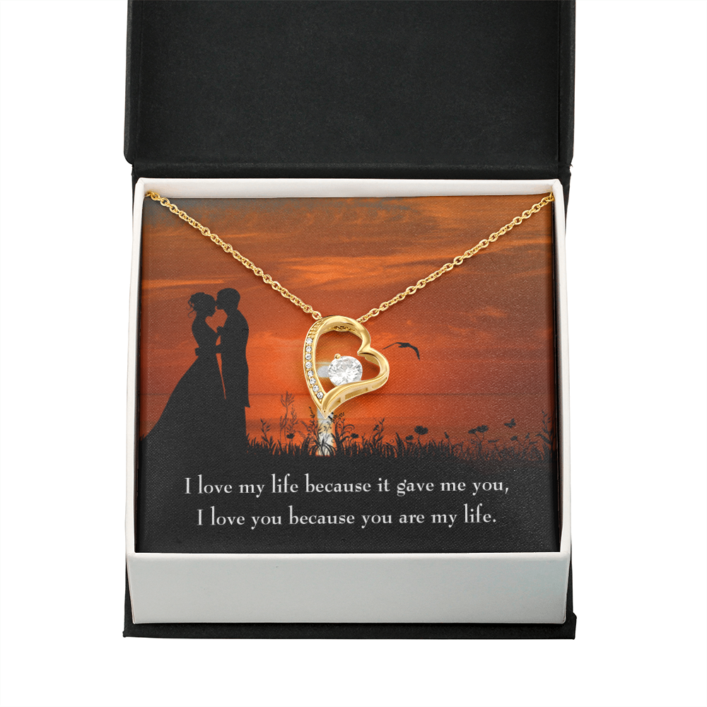 To My Girlfriend You are MY Life Forever Necklace w Message Card-Express Your Love Gifts