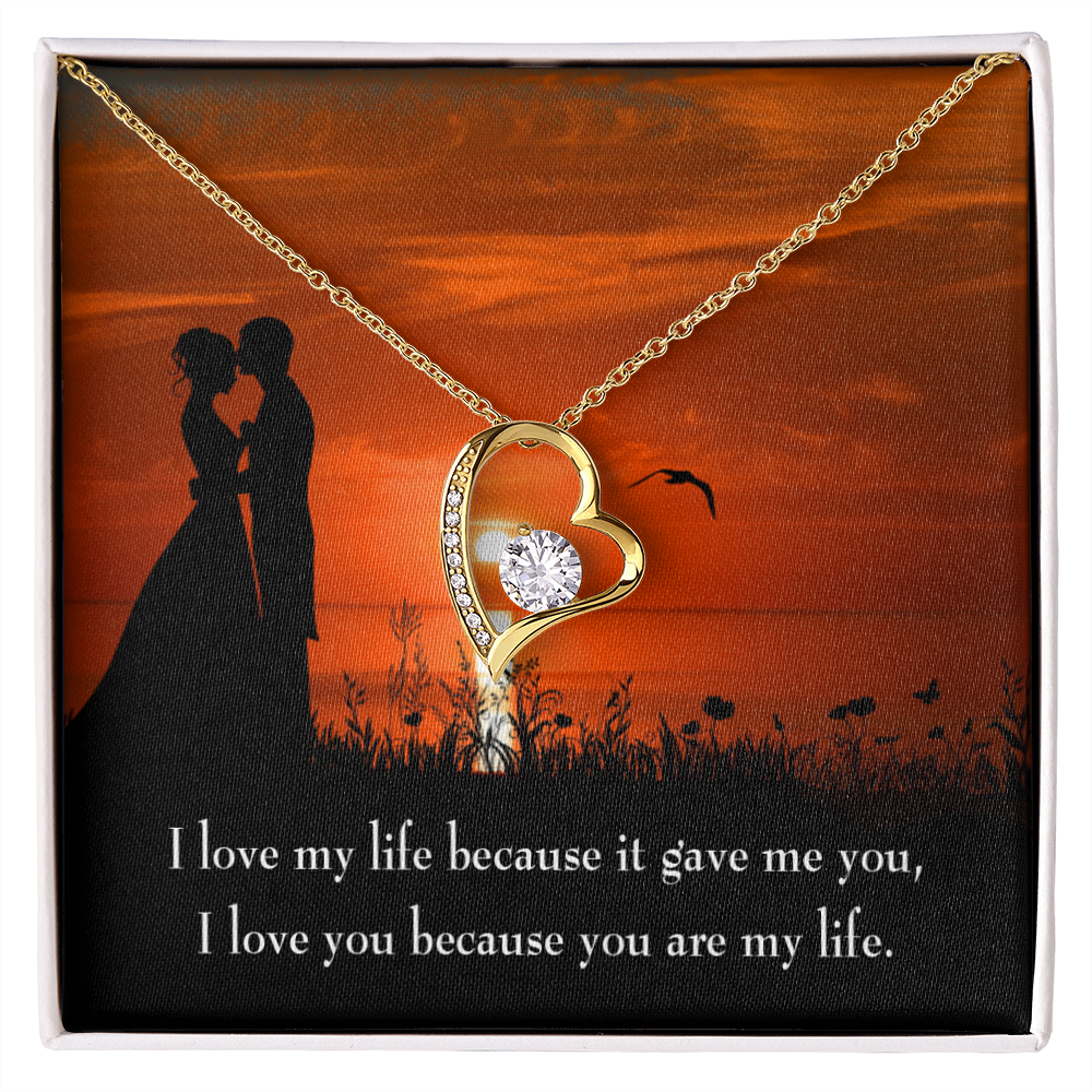 To My Girlfriend You are MY Life Forever Necklace w Message Card-Express Your Love Gifts