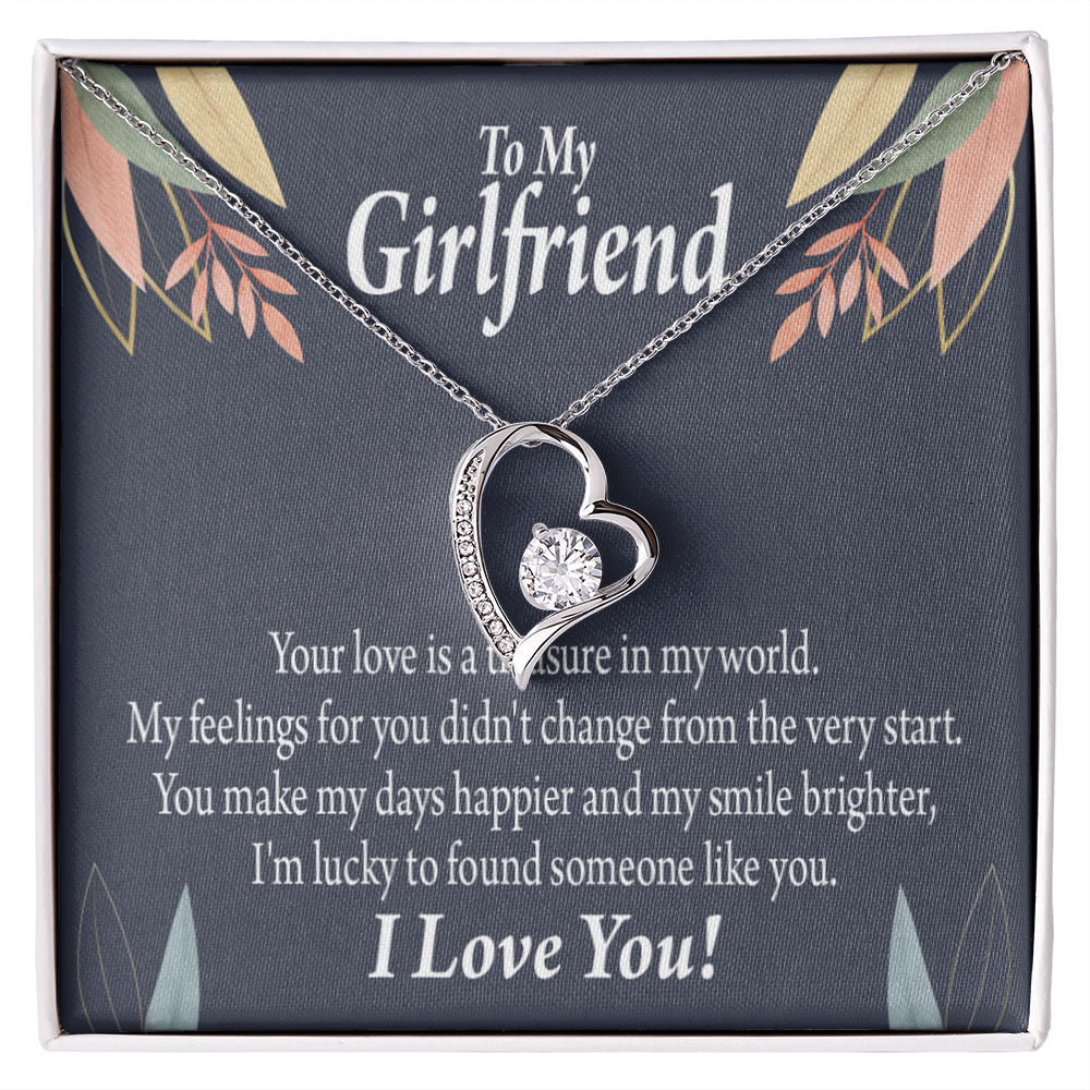 To My Girlfriend You are my Treasure Forever Necklace w Message Card-Express Your Love Gifts