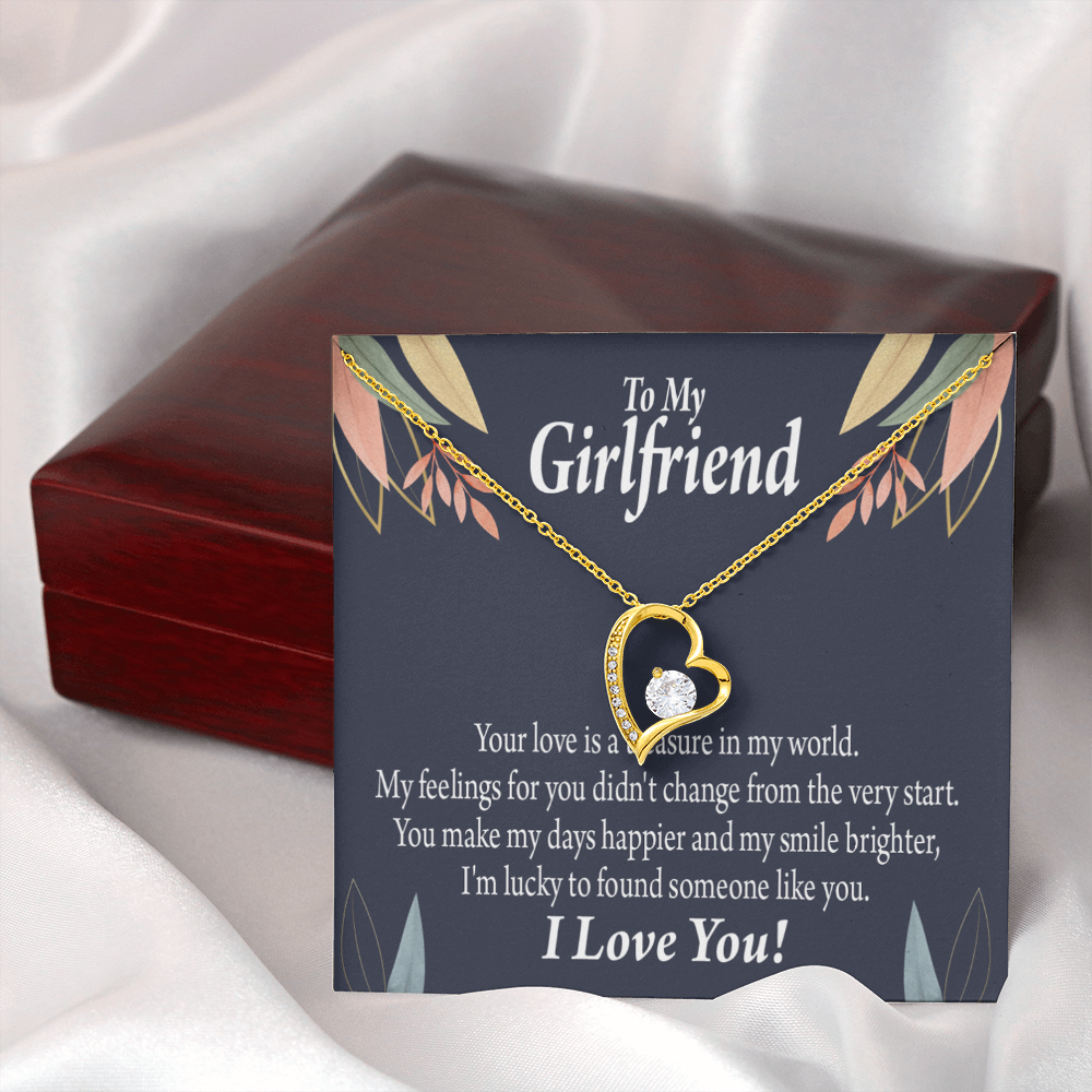 To My Girlfriend You are my Treasure Forever Necklace w Message Card-Express Your Love Gifts