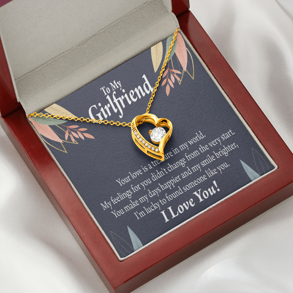 To My Girlfriend You are my Treasure Forever Necklace w Message Card-Express Your Love Gifts