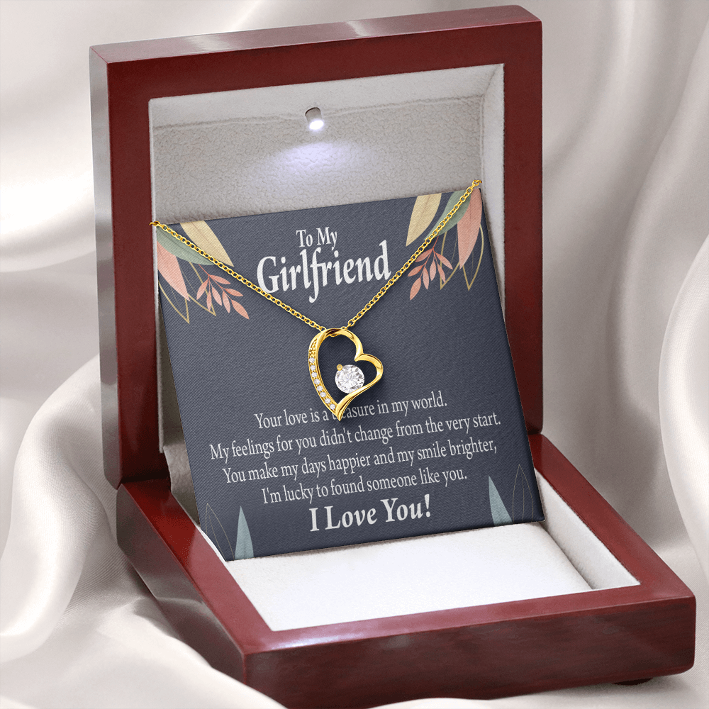 To My Girlfriend You are my Treasure Forever Necklace w Message Card-Express Your Love Gifts