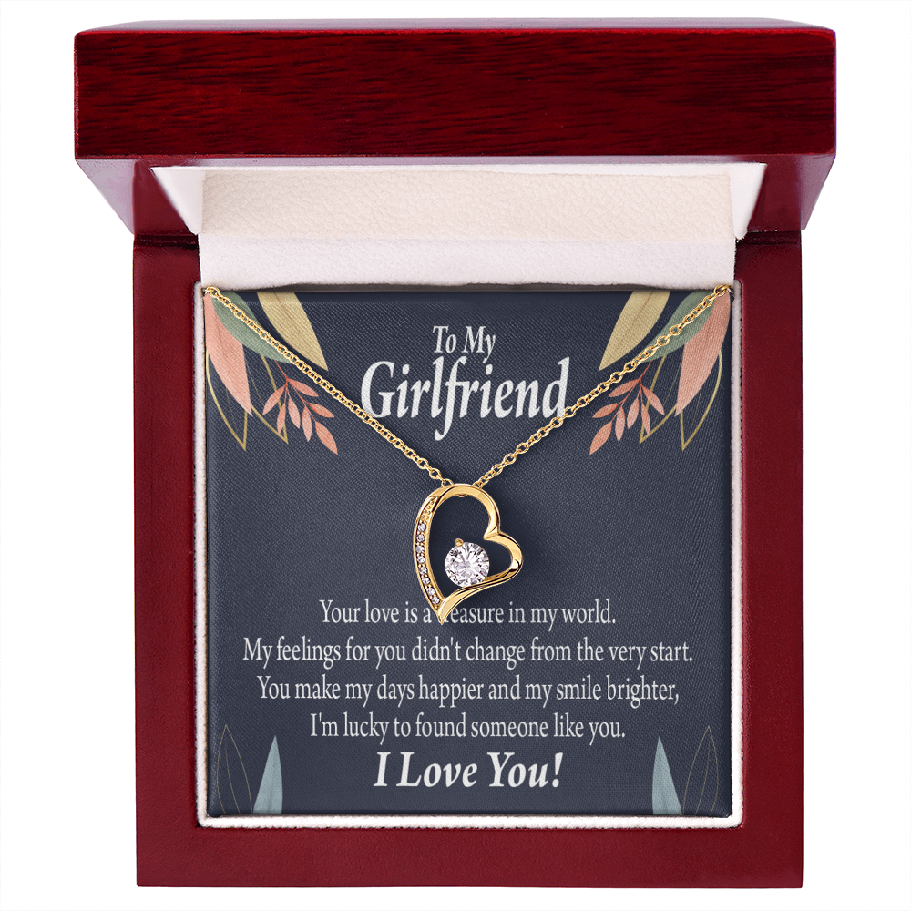 To My Girlfriend You are my Treasure Forever Necklace w Message Card-Express Your Love Gifts