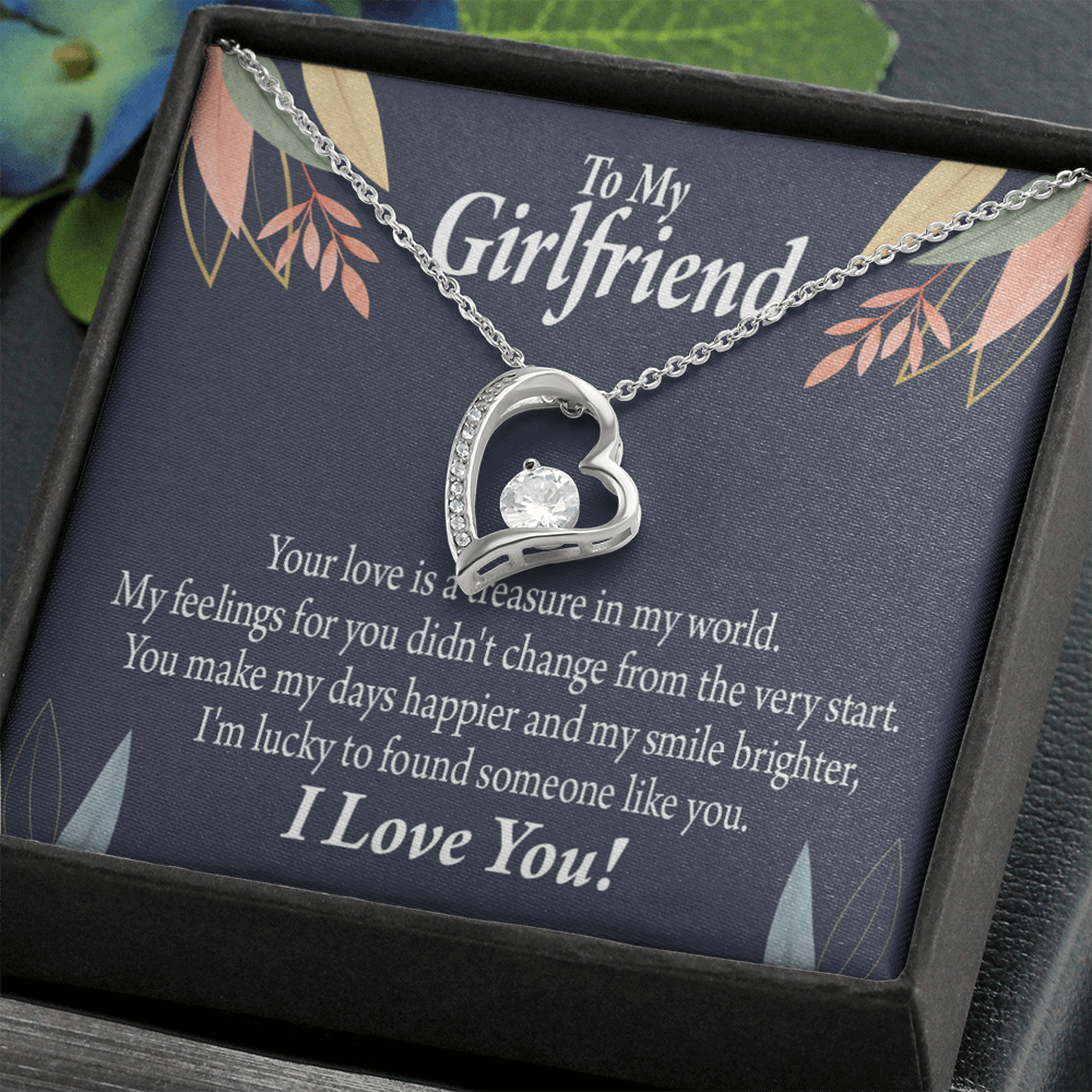 To My Girlfriend You are my Treasure Forever Necklace w Message Card-Express Your Love Gifts