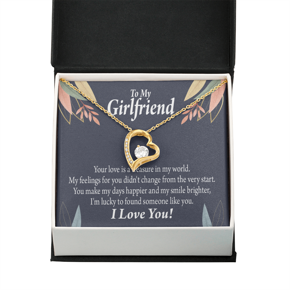 To My Girlfriend You are my Treasure Forever Necklace w Message Card-Express Your Love Gifts