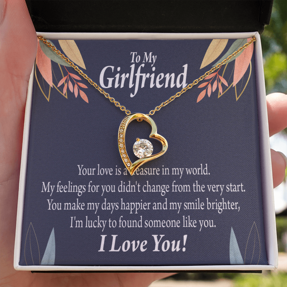 To My Girlfriend You are my Treasure Forever Necklace w Message Card-Express Your Love Gifts