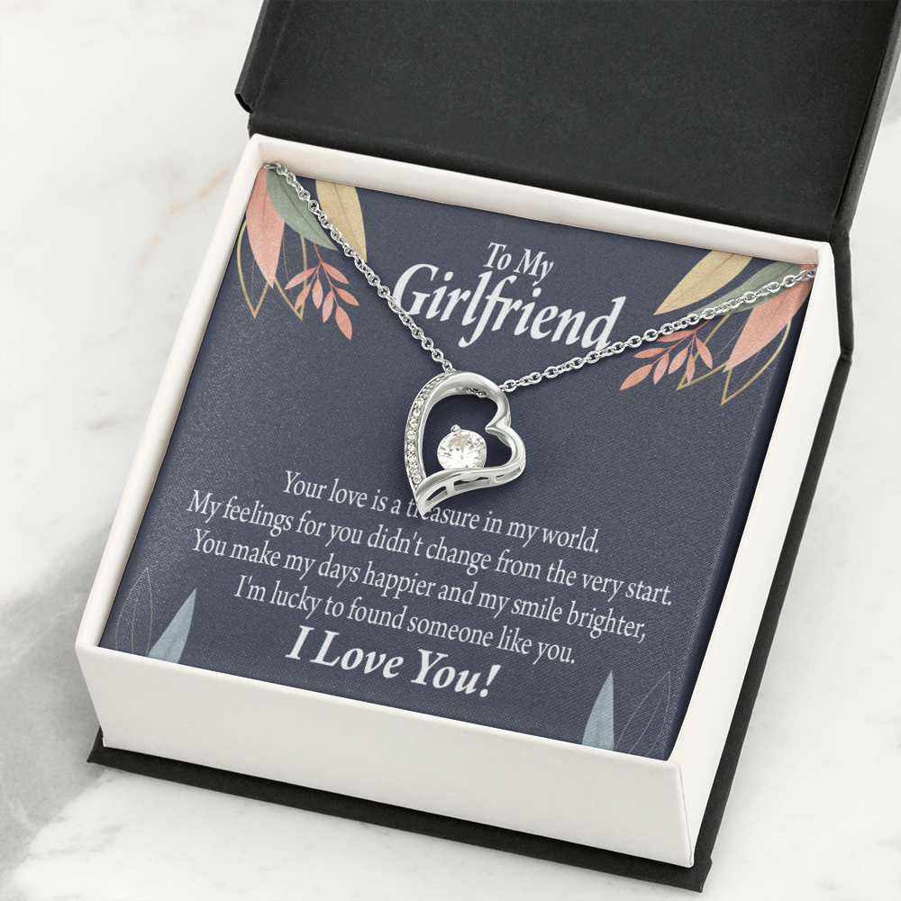 To My Girlfriend You are my Treasure Forever Necklace w Message Card-Express Your Love Gifts