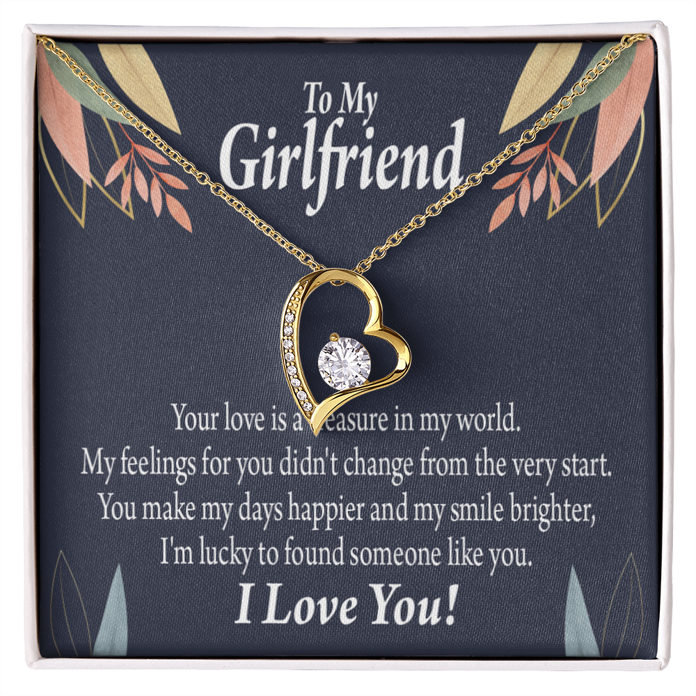 To My Girlfriend You are my Treasure Forever Necklace w Message Card-Express Your Love Gifts