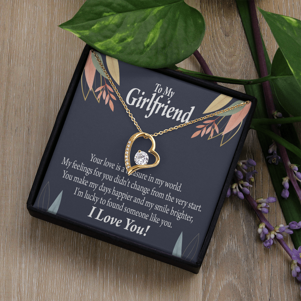 To My Girlfriend You are my Treasure Forever Necklace w Message Card-Express Your Love Gifts