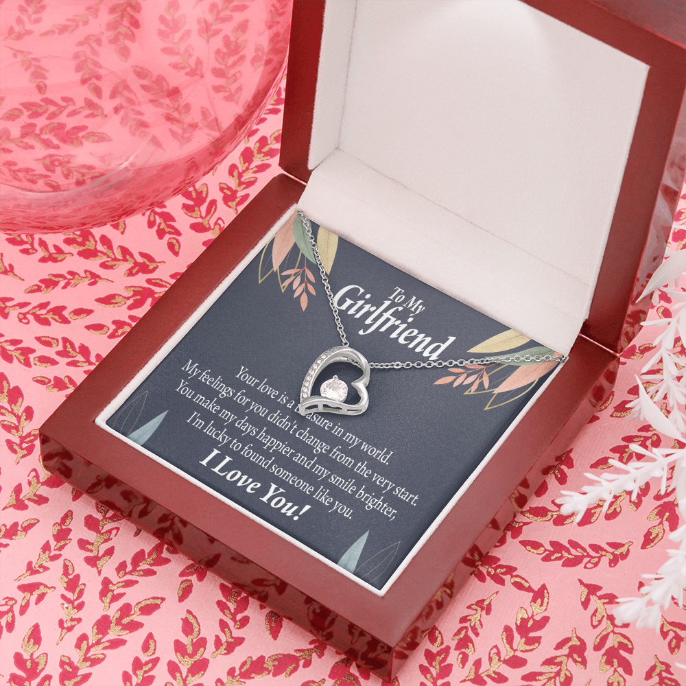 To My Girlfriend You are my Treasure Forever Necklace w Message Card-Express Your Love Gifts