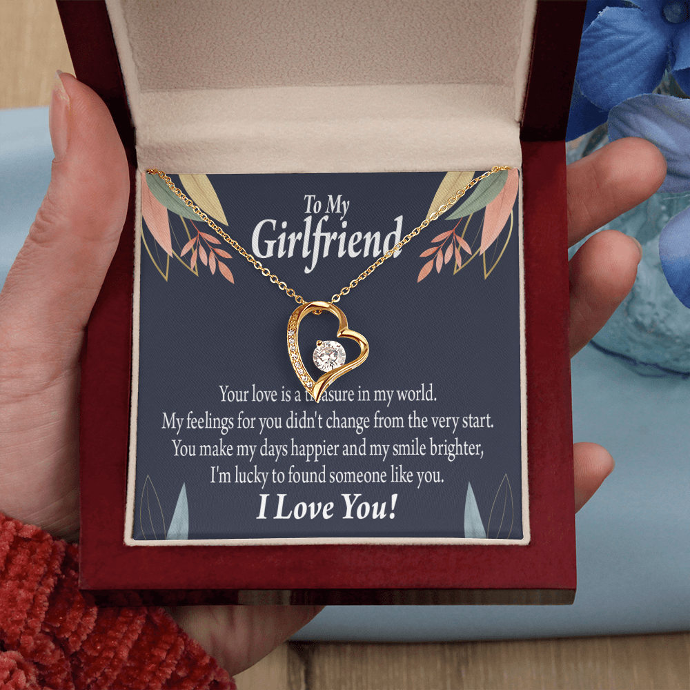 To My Girlfriend You are my Treasure Forever Necklace w Message Card-Express Your Love Gifts