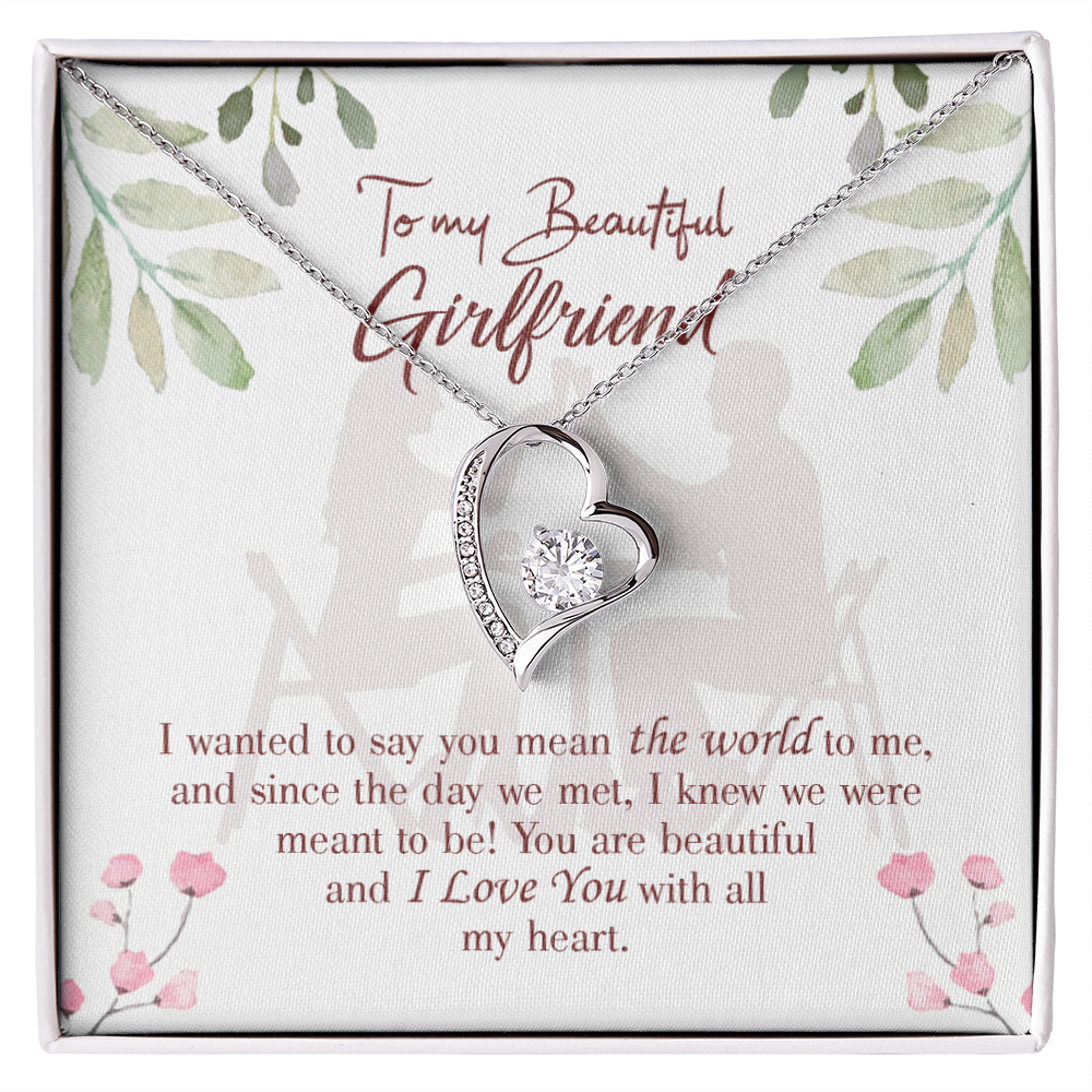 To My Girlfriend You are My World Forever Necklace w Message Card-Express Your Love Gifts