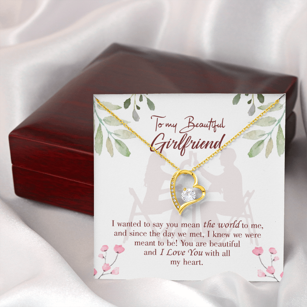 To My Girlfriend You are My World Forever Necklace w Message Card-Express Your Love Gifts