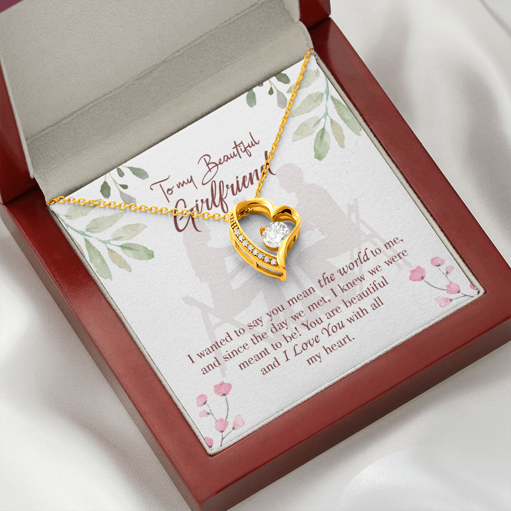 To My Girlfriend You are My World Forever Necklace w Message Card-Express Your Love Gifts