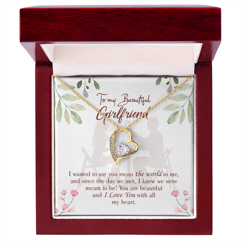 To My Girlfriend You are My World Forever Necklace w Message Card-Express Your Love Gifts