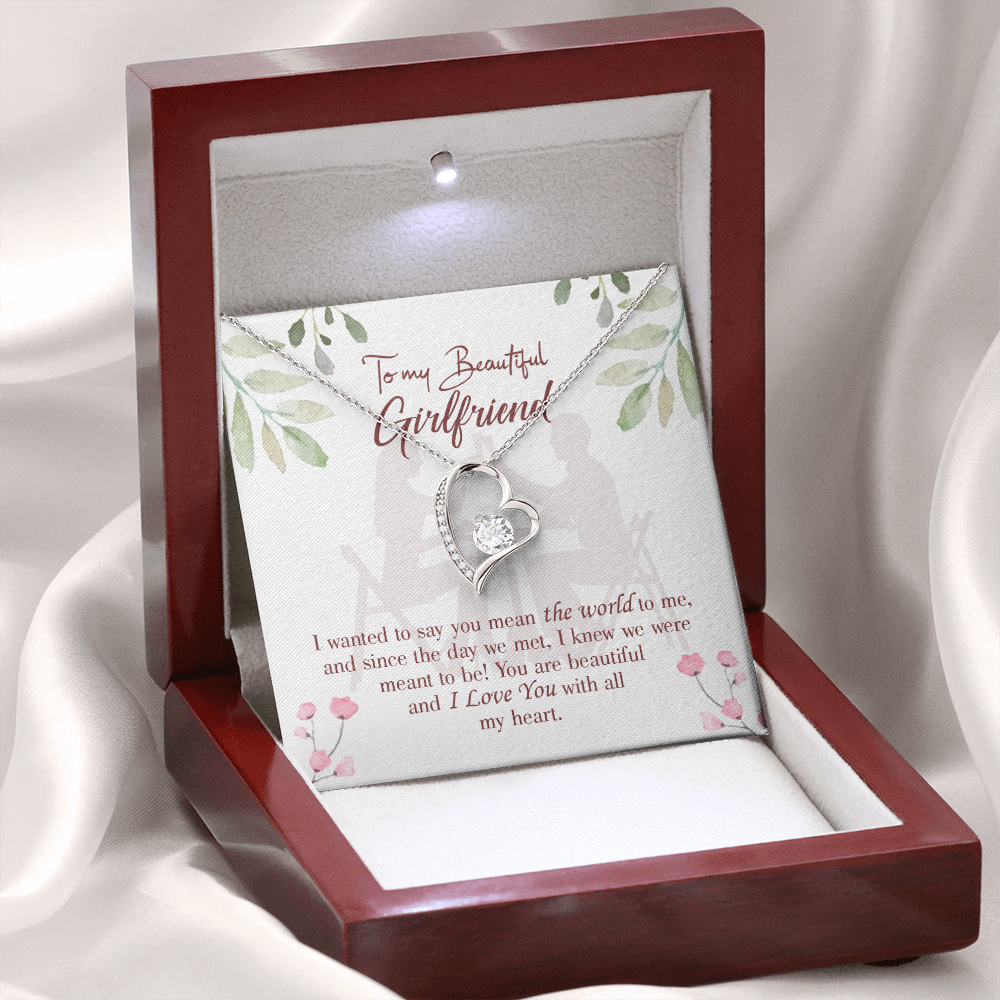 To My Girlfriend You are My World Forever Necklace w Message Card-Express Your Love Gifts