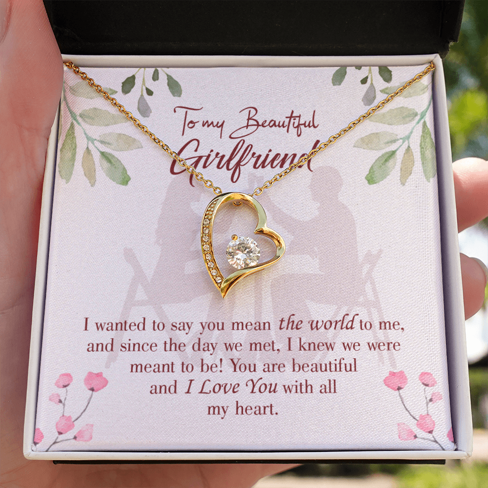 To My Girlfriend You are My World Forever Necklace w Message Card-Express Your Love Gifts