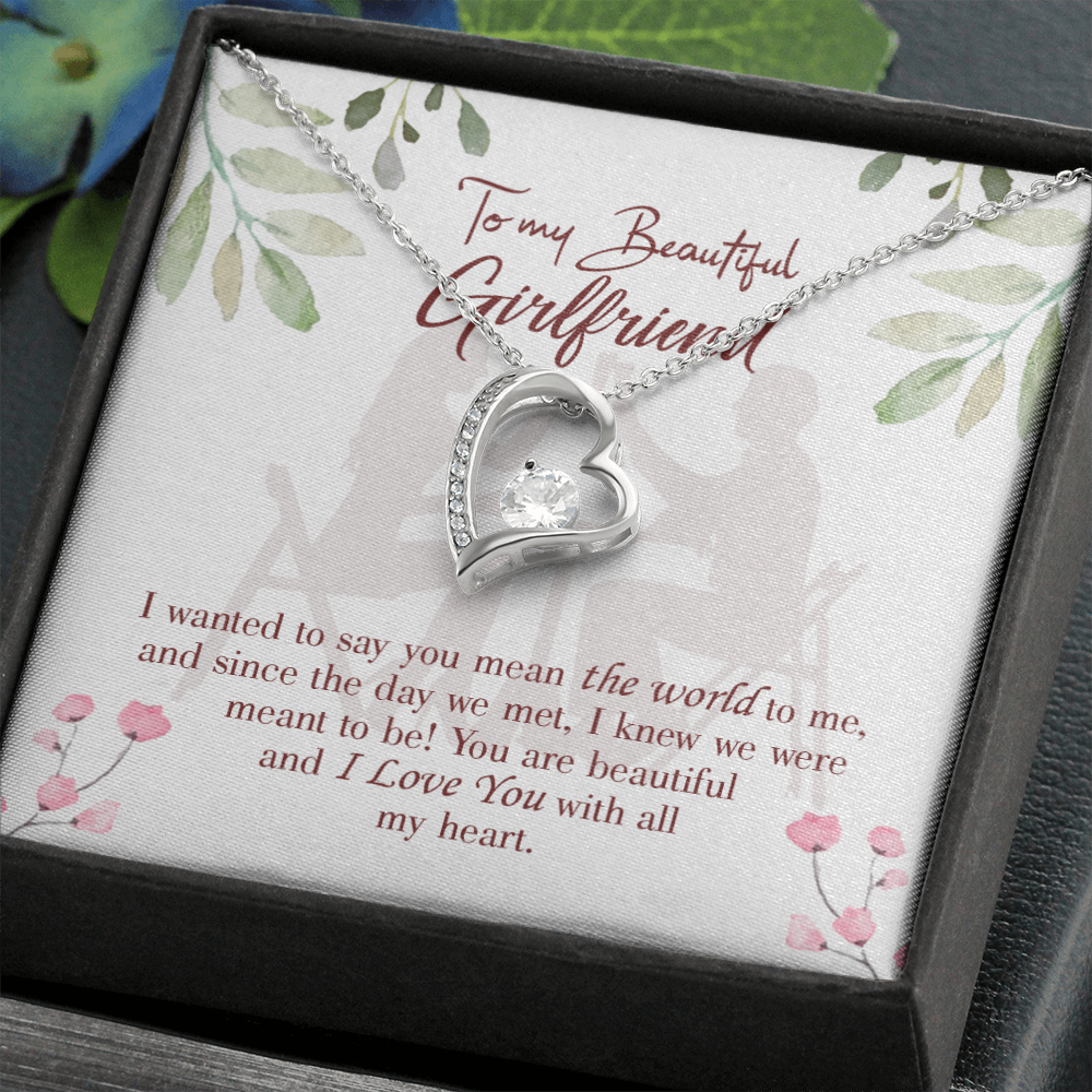 To My Girlfriend You are My World Forever Necklace w Message Card-Express Your Love Gifts