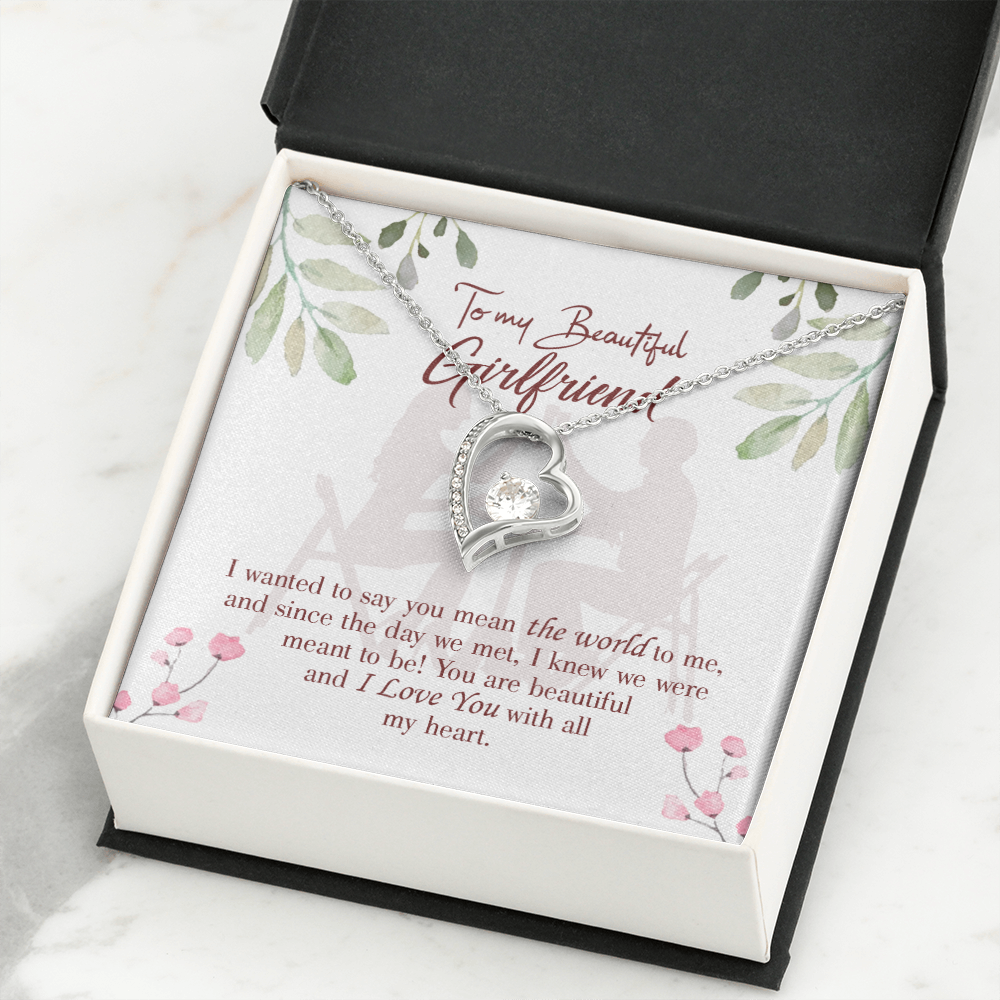 To My Girlfriend You are My World Forever Necklace w Message Card-Express Your Love Gifts