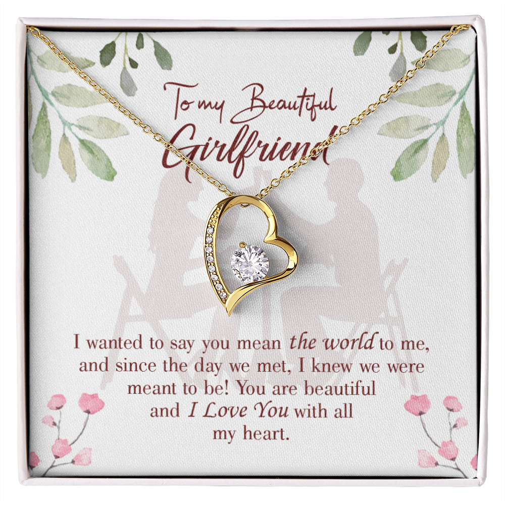 To My Girlfriend You are My World Forever Necklace w Message Card-Express Your Love Gifts