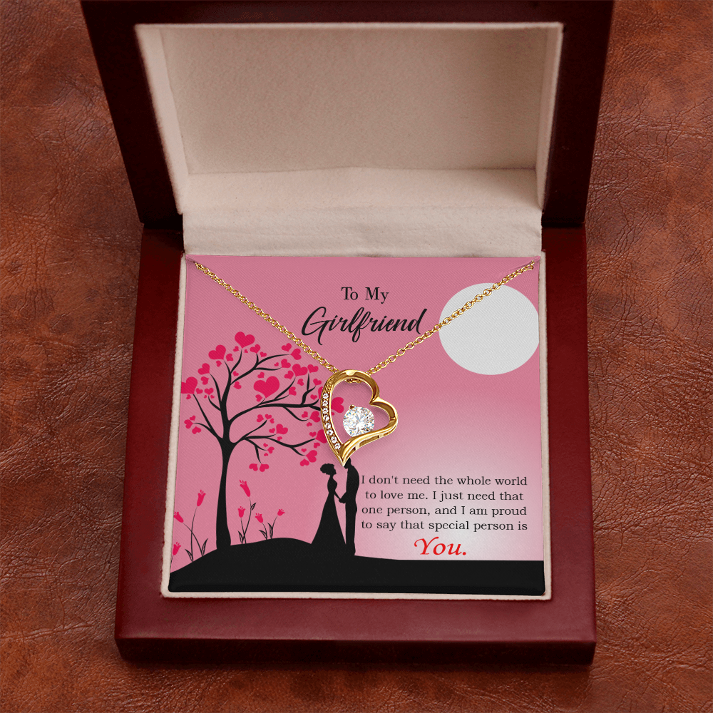 To My Girlfriend You Forever Necklace w Message Card-Express Your Love Gifts