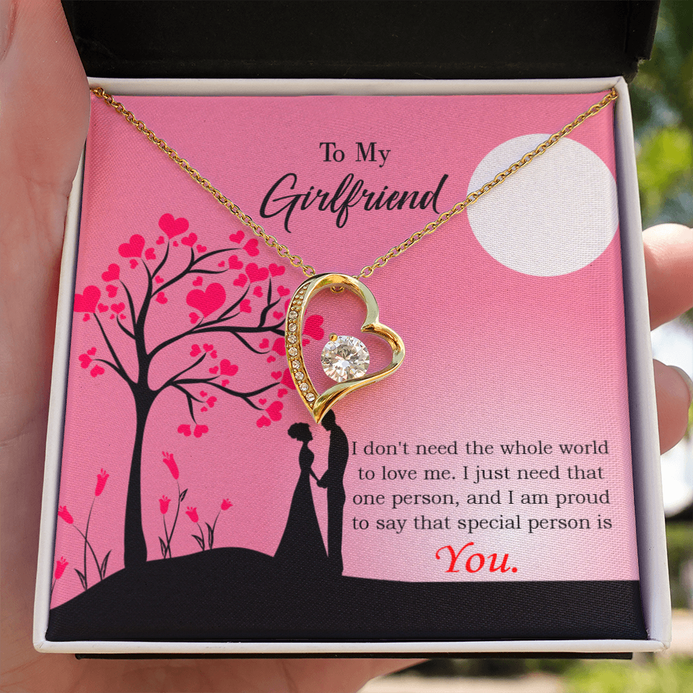 To My Girlfriend You Forever Necklace w Message Card-Express Your Love Gifts