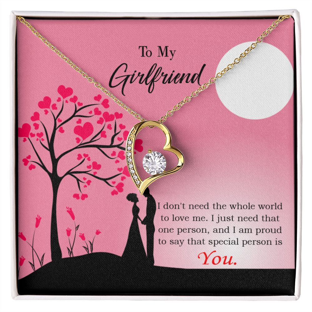 To My Girlfriend You Forever Necklace w Message Card-Express Your Love Gifts