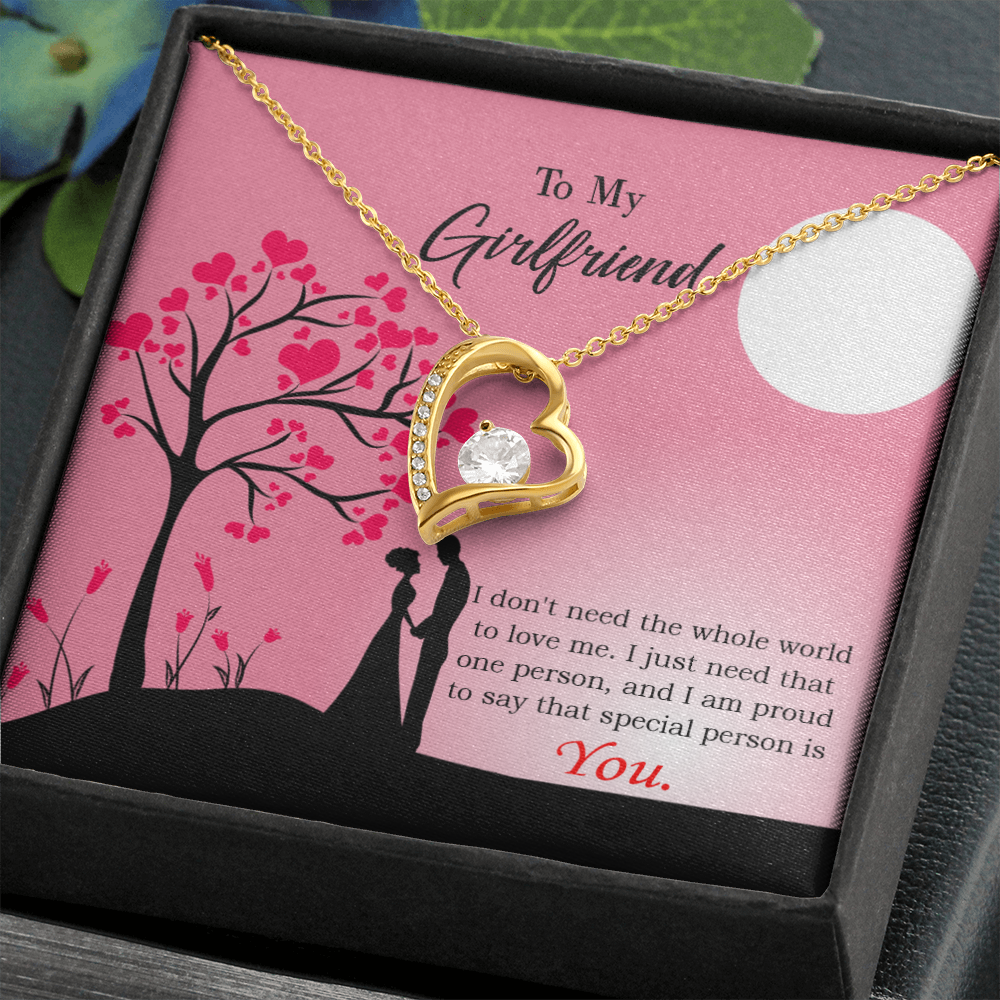 To My Girlfriend You Forever Necklace w Message Card-Express Your Love Gifts