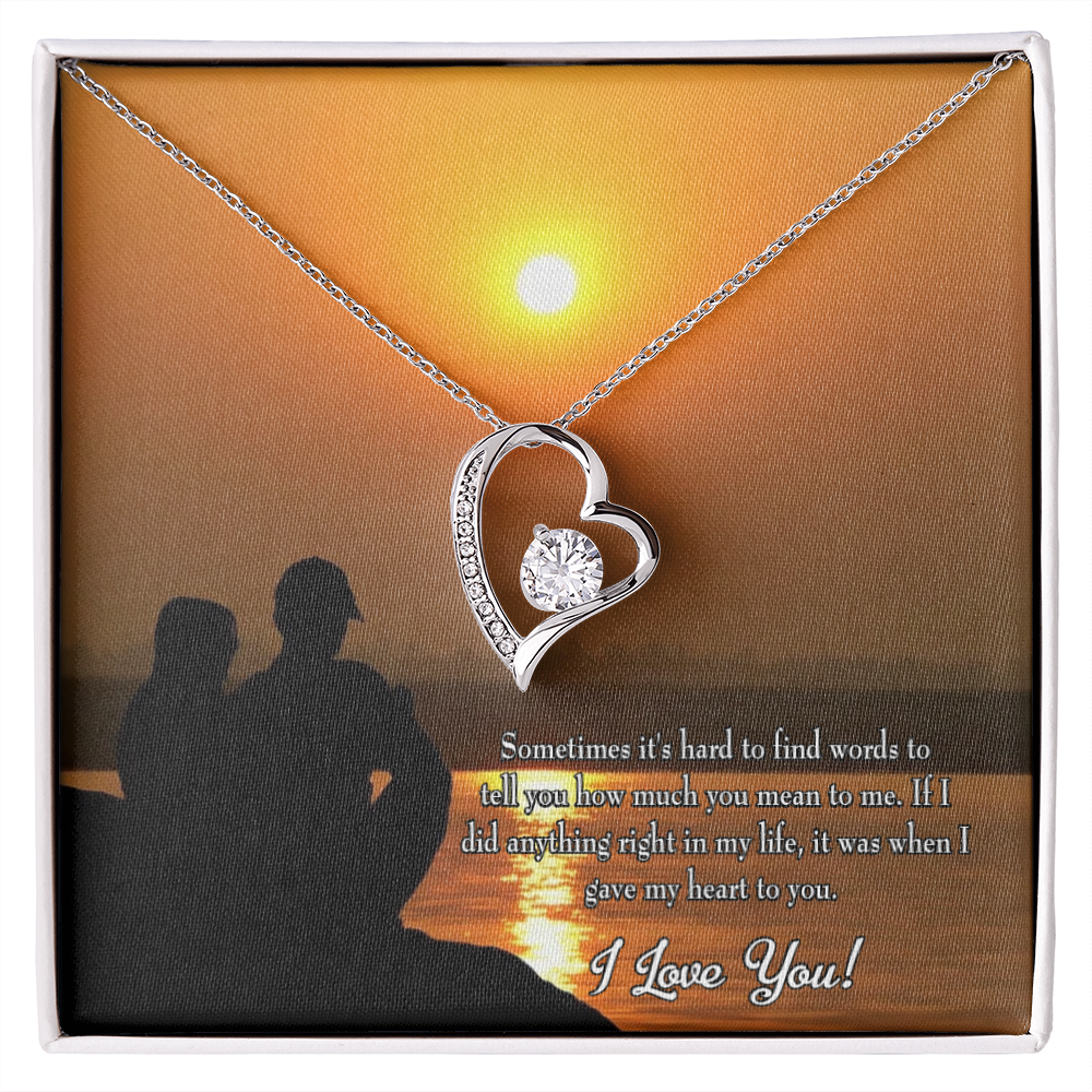 To My Girlfriend You Have my Heart Forever Necklace w Message Card-Express Your Love Gifts