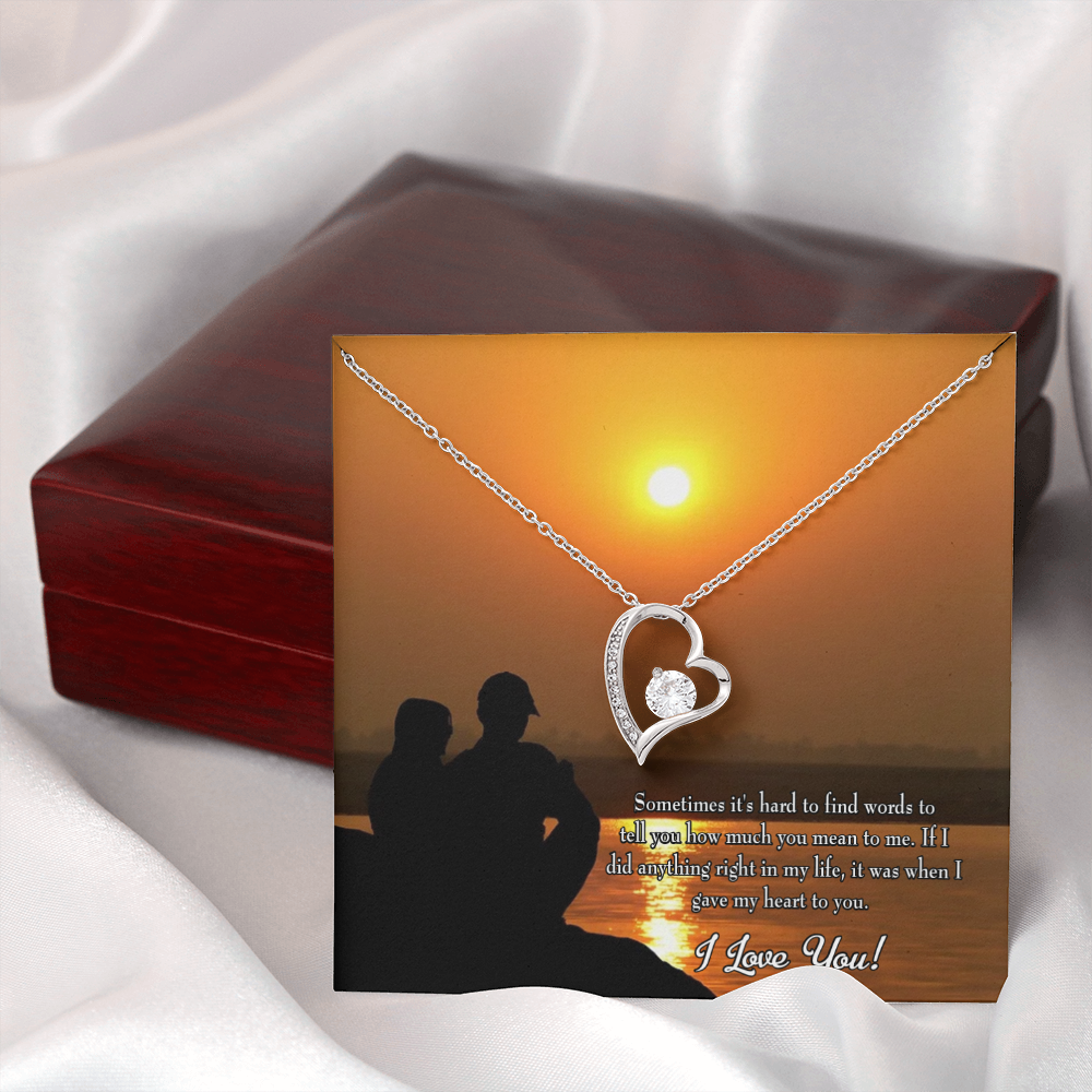 To My Girlfriend You Have my Heart Forever Necklace w Message Card-Express Your Love Gifts