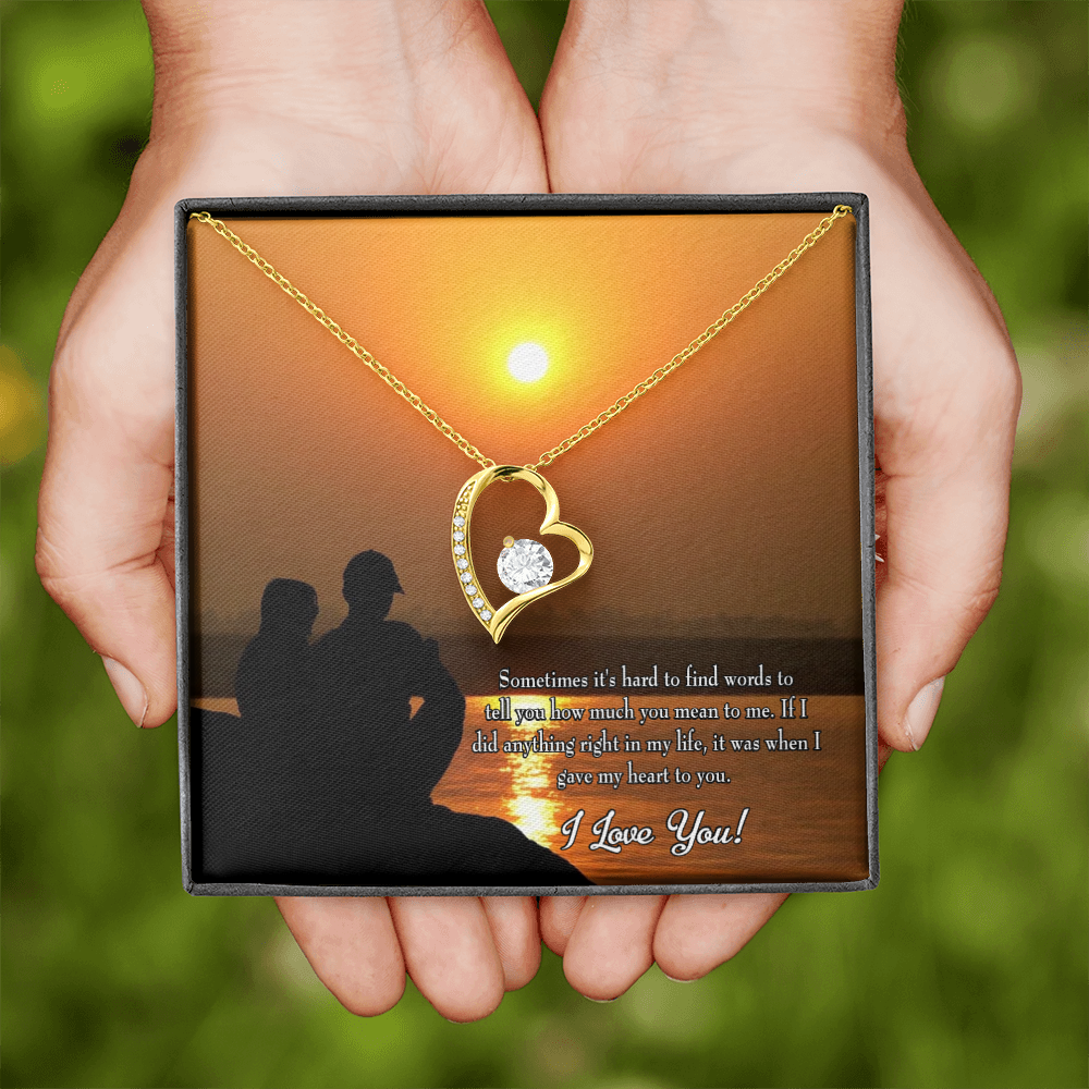 To My Girlfriend You Have my Heart Forever Necklace w Message Card-Express Your Love Gifts