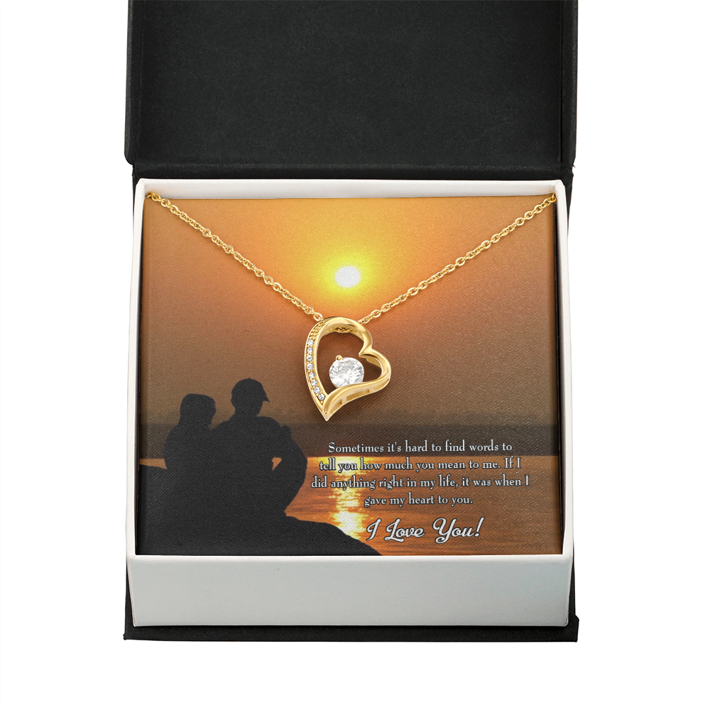 To My Girlfriend You Have my Heart Forever Necklace w Message Card-Express Your Love Gifts