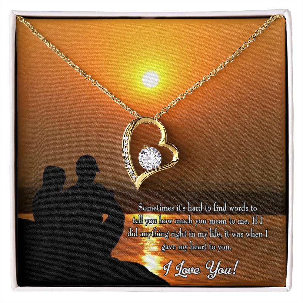 To My Girlfriend You Have my Heart Forever Necklace w Message Card-Express Your Love Gifts