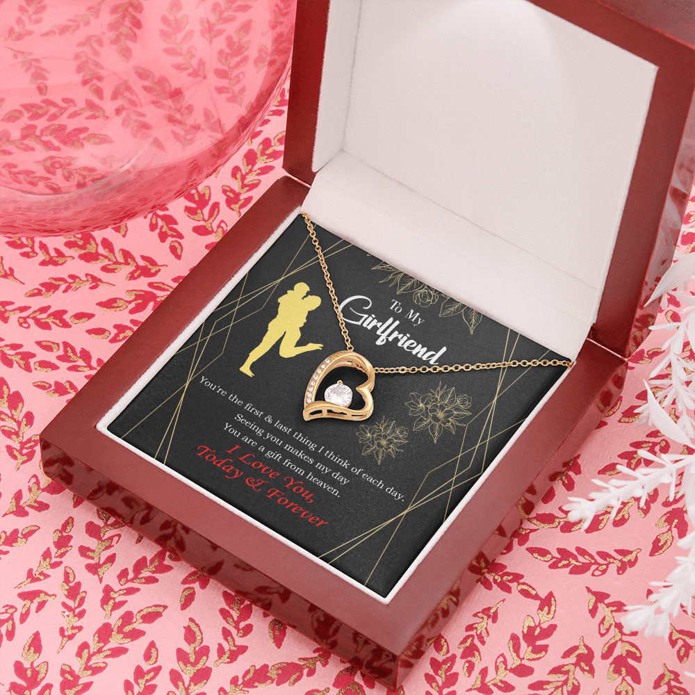 To My Girlfriend You Make my Day Forever Necklace w Message Card-Express Your Love Gifts