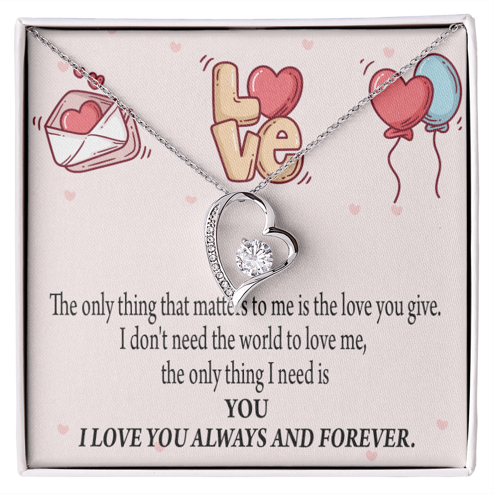 To My Girlfriend You Matter Most Forever Necklace w Message Card-Express Your Love Gifts