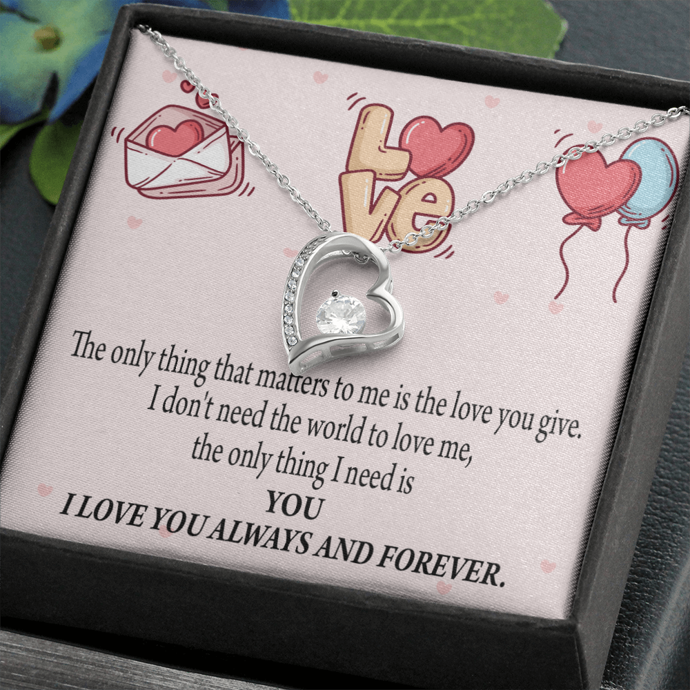 To My Girlfriend You Matter Most Forever Necklace w Message Card-Express Your Love Gifts