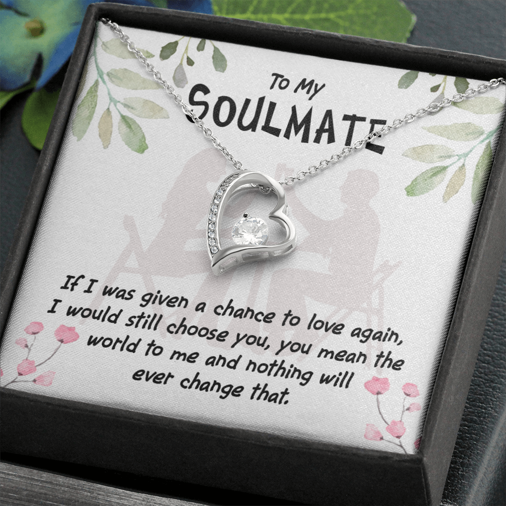 To My Girlfriend You Mean the World Forever Necklace w Message Card-Express Your Love Gifts