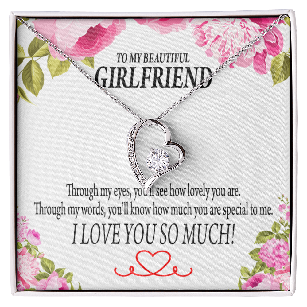 To My Girlfriend Your Special Forever Necklace w Message Card-Express Your Love Gifts