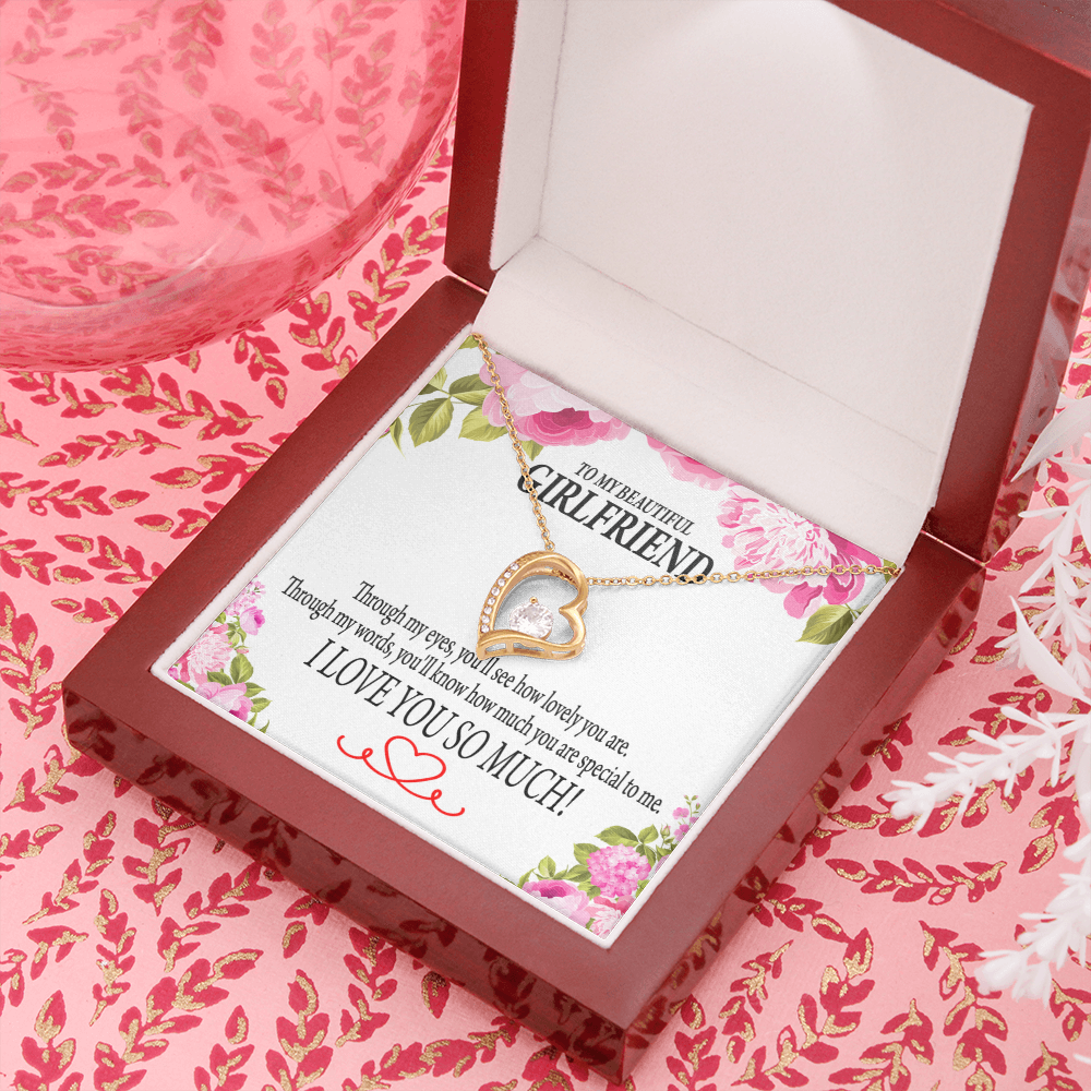 To My Girlfriend Your Special Forever Necklace w Message Card-Express Your Love Gifts